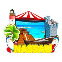 Ímã de geladeira Orlybar Bahamas Nassau 3D Landmarks Wood