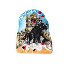 Imã de geladeira Pamplonas Bull Run 3D Resin Spain Souvenir Imã de geladeira Pamplonas Bull Run 3D Resin Spain Souvenir
