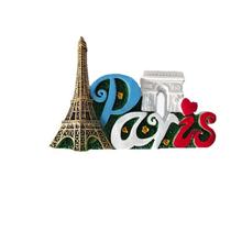 Ímã de geladeira Paris França Torre Eiffel Arco do Triunfo