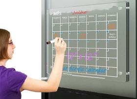 Ímã De Geladeira Planner Calendário mensal Recados Acrílico Transparente com 2 canetas
