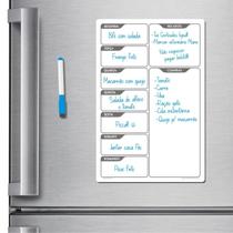 Ímã de geladeira porta recados planner 20 x 30cm modelo branco
