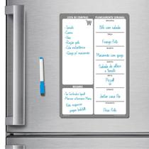 Ímã de geladeira porta recados planner 20 x 30cm modelo cinza