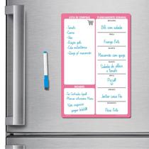 Ímã de geladeira porta recados planner 20 x 30cm modelo rosa