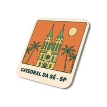 Imã de Geladeira Souvenir Catedral da Sé São Paulo 5x5cm