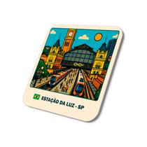 Imã de Geladeira Souvenir Estação da Luz São Paulo 5x5cm