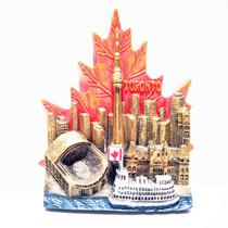 Ímã de geladeira Toronto City Skyline com resina Maple Leaf 3D Ímã de geladeira Toronto City Skyline com resina Maple Leaf 3D