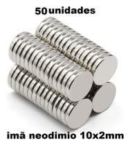 Imã De Neodímio 10x2 Redondo Pequeno 10mm X 2mm N35 - 50pcs - QVS AUDIO