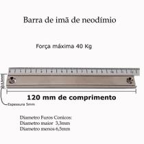Imã De Neodímio De Alta Potencia 40kg Barra Magnética 12cm