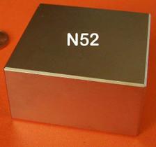 Imã De Neodímio N52 - 50,8mm X 50,8mm X 25,4mm - Super Forte