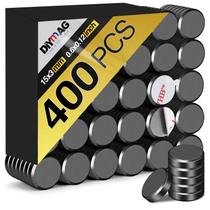 Ímã DIYMAG 400 unidades de 15x3 mm com adesivo para geladeira preto