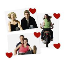 Imã fixador de lembretes coração - cartela com 6 imãs Imã fixador de lembretes coração - cartela com 6 imãs