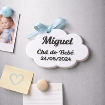 Imã Lembrancinha Nuvem Personalizado Branco Chá De Fralda