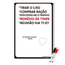 Imã Lousa Para Geladeira Lembretes recados anotaçoes 20x30cm