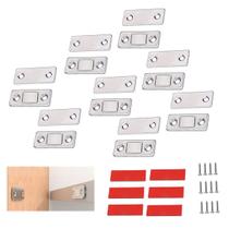 Ima Magnetico Inox 8 Peças Trava Fecha Armario Janela Gaveta Porta Multiuso Ultrafino Resistente Proteçao Segurança