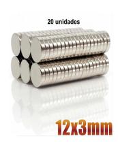 Imã Neodímio Disco Super Forte Trava Tudo N35 12x3 Ima 20 Pc