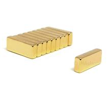 Ímã Neodímio N50 Gold Bloco 10x4x2 mm Força Aprox. 900g - 10 unidades