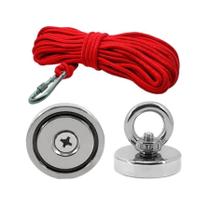 Imã Neodímio Pesca Magnética 48Mm 80 Kg Tração 10M Corda
