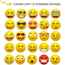 Imã p/ Lousa Magnética Geladeira Emoji 12 Unids Sortidas