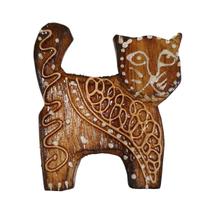 Imã Pintado De Madeira Balsa Gato