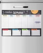 Imã Planner Geladeira Lousa magnética fixa Recados C/ Caneta apagadora Imã Planner Geladeira Lousa magnética fixa Recados C/ Caneta apagadora