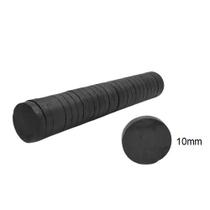 Imã Redondo Preto 10mm para Artesanato com 100 unidades