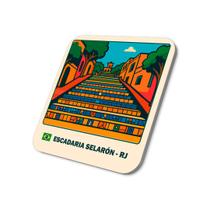 Imã Souvenir Turismo Escadaria Selarón Rio de Janeiro 5x5cm
