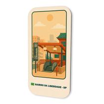 Imã Souvenir Turístico Metro Liberdade São Paulo 3x6cm