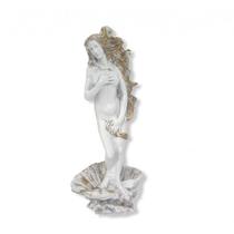 Imagem Afrodite Branca e Dourado Escultura Resina 27 cm