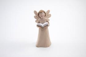 Imagem Anjo com Livro na Mão Resina 10 cm