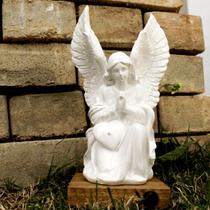 Imagem Anjo da Guarda 22cm Escultura Branco - Allegranzi