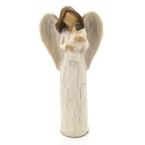 Imagem Anjo da Guarda Abraço Bebe Resina 10 cm