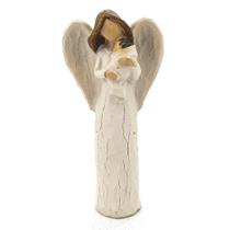 Imagem Anjo Da Guarda Abraço Bebe Resina 10 Cm - Amém Decoração Religiosa