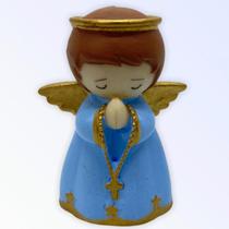 Imagem Anjo Da Guarda Anjinho Rezando ul 8,5 Cm + Presente