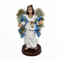 Imagem Anjo da Guarda Azul Escultura Resina 14 cm