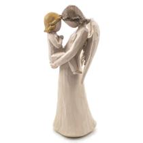 Imagem Anjo da Guarda com Criança - Resina 17 cm - Amém Decoração Religiosa