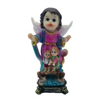 Imagem Anjo da Guarda com Crianças 12 cm Imagem Anjo da Guarda com Crianças 12 cm