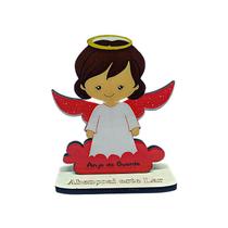Imagem Anjo Da Guarda Infantil Rosa Mdf Anjo Meninas 13cm