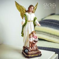 Imagem Anjo Da Guarda Resina Importada 30cm - Sacro
