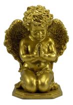 Imagem Anjo Em Oração Dourado 30cm Inquebrável - Procade