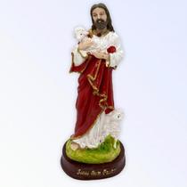 Imagem Bom Pastor Escultura Resina Estátua 14 cm