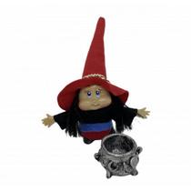 Imagem Bruxa Xalamada Vermelho Escultura Resina 12 Cm