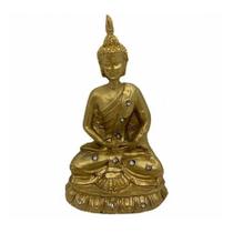 Imagem Buda Meditando Dourado Escultura Resina Estatua 12 Cm
