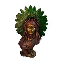 Imagem Busto Cabocla Pena (Verde) 30Cm - Decoração Resina