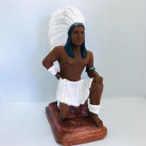 Imagem Caboclo Pena Branca Escultura Resina Estatua 23 Cm Imagem Caboclo Pena Branca Escultura Resina Estatua 23 Cm