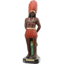 Imagem Caboclo Pena Vermelha 20cm Gesso Escultura Umbanda - Guias Luz Divina