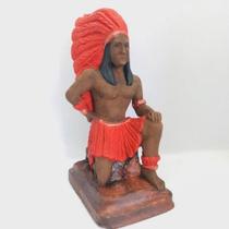 Imagem Caboclo Pena Vermelha Escultura Resina Estatua 23 Cm Imagem Caboclo Pena Vermelha Escultura Resina Estatua 23 Cm