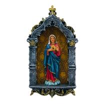 Imagem Capela Sagrado Coração de Maria De Parede Com Luz Resina 23 Cm - FORNECEDOR 8