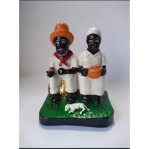 Imagem Casal Preto Velho Bco Escultura Gesso Estatua 10 Cm Imagem Casal Preto Velho Bco Escultura Gesso Estatua 10 Cm
