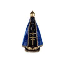 Imagem catolica nossa senhora aparecida pérola azul grande