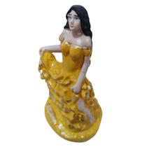Imagem Cigana a Batizar Vestido Amarelo 10cm Escultura